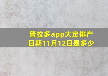 普拉多app大定排产日期11月12日是多少