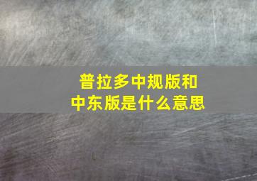 普拉多中规版和中东版是什么意思