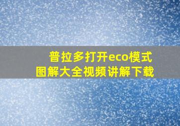 普拉多打开eco模式图解大全视频讲解下载