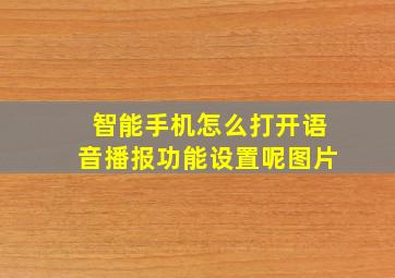 智能手机怎么打开语音播报功能设置呢图片