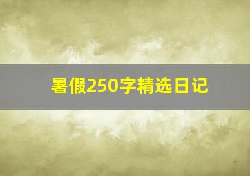 暑假250字精选日记