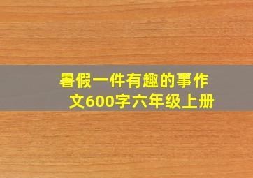 暑假一件有趣的事作文600字六年级上册