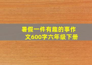 暑假一件有趣的事作文600字六年级下册