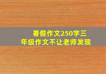 暑假作文250字三年级作文不让老师发现