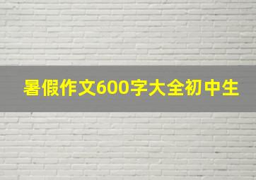 暑假作文600字大全初中生