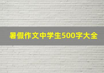 暑假作文中学生500字大全