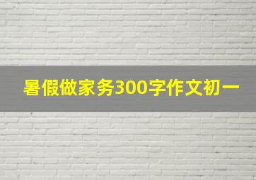 暑假做家务300字作文初一