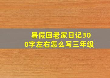 暑假回老家日记300字左右怎么写三年级