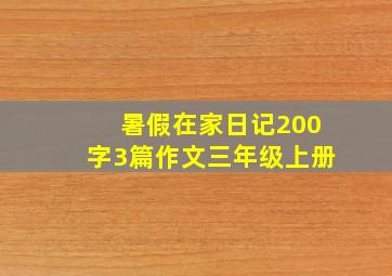 暑假在家日记200字3篇作文三年级上册