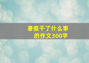 暑假干了什么事的作文300字