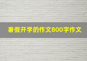 暑假开学的作文800字作文