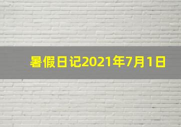 暑假日记2021年7月1日