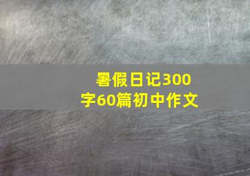 暑假日记300字60篇初中作文