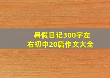 暑假日记300字左右初中20篇作文大全