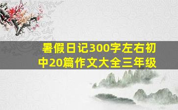 暑假日记300字左右初中20篇作文大全三年级