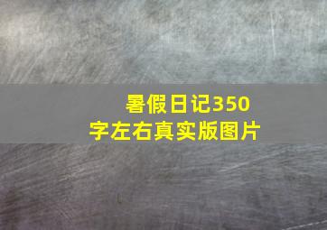 暑假日记350字左右真实版图片