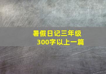 暑假日记三年级300字以上一篇