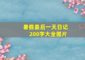 暑假最后一天日记200字大全图片