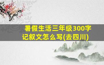 暑假生活三年级300字记叙文怎么写(去四川)