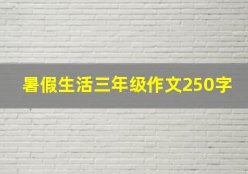 暑假生活三年级作文250字