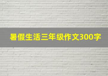 暑假生活三年级作文300字