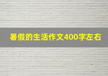 暑假的生活作文400字左右