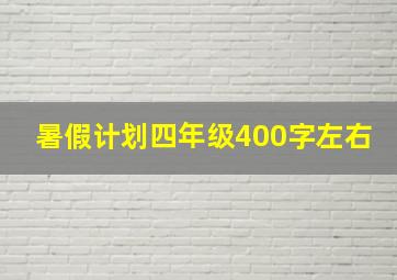 暑假计划四年级400字左右