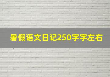 暑假语文日记250字字左右