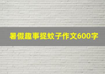 暑假趣事捉蚊子作文600字