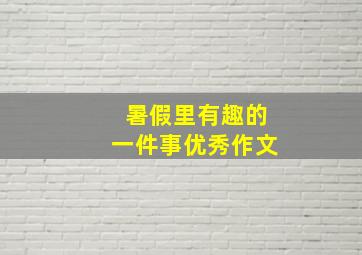 暑假里有趣的一件事优秀作文