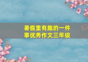 暑假里有趣的一件事优秀作文三年级