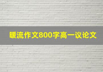 暖流作文800字高一议论文