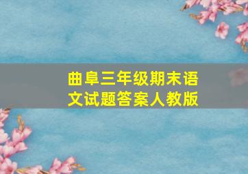 曲阜三年级期末语文试题答案人教版