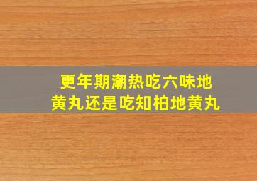 更年期潮热吃六味地黄丸还是吃知柏地黄丸