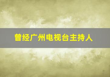 曾经广州电视台主持人