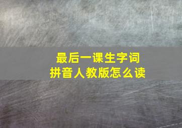 最后一课生字词拼音人教版怎么读