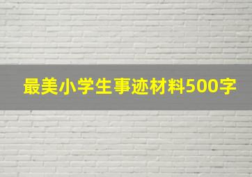 最美小学生事迹材料500字