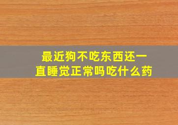 最近狗不吃东西还一直睡觉正常吗吃什么药