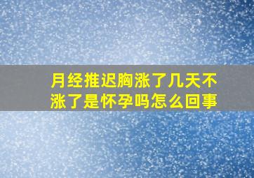 月经推迟胸涨了几天不涨了是怀孕吗怎么回事