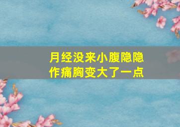 月经没来小腹隐隐作痛胸变大了一点