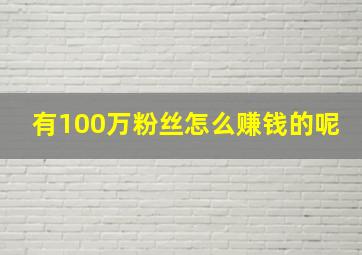 有100万粉丝怎么赚钱的呢