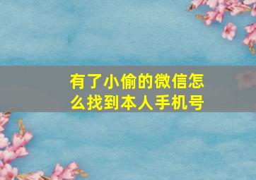 有了小偷的微信怎么找到本人手机号