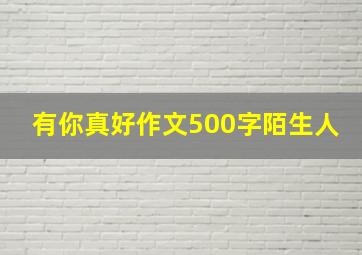 有你真好作文500字陌生人