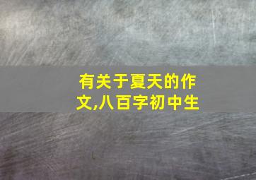 有关于夏天的作文,八百字初中生