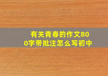 有关青春的作文800字带批注怎么写初中