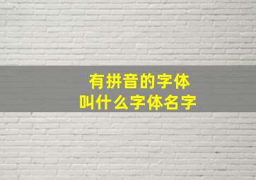 有拼音的字体叫什么字体名字