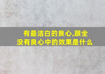 有最洁白的良心,跟全没有良心中的效果是什么