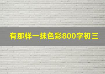 有那样一抹色彩800字初三