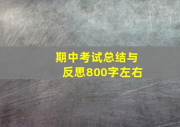 期中考试总结与反思800字左右