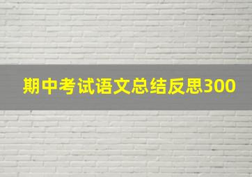 期中考试语文总结反思300